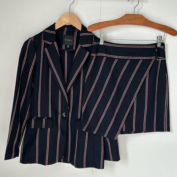 Dynamite Navy Blue Striped Suit - Picture 1 of 6